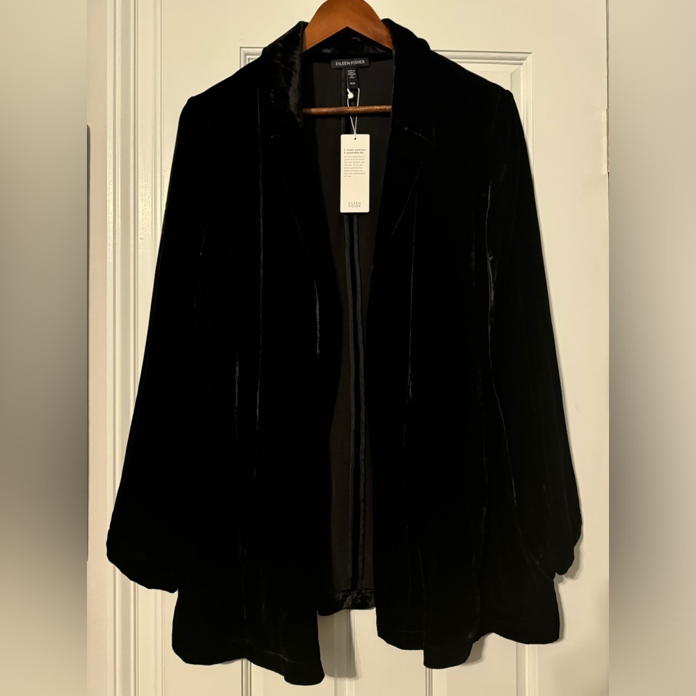 Eileen Fisher Black Velvet Blazer